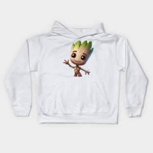 baby groot illustration Kids Hoodie